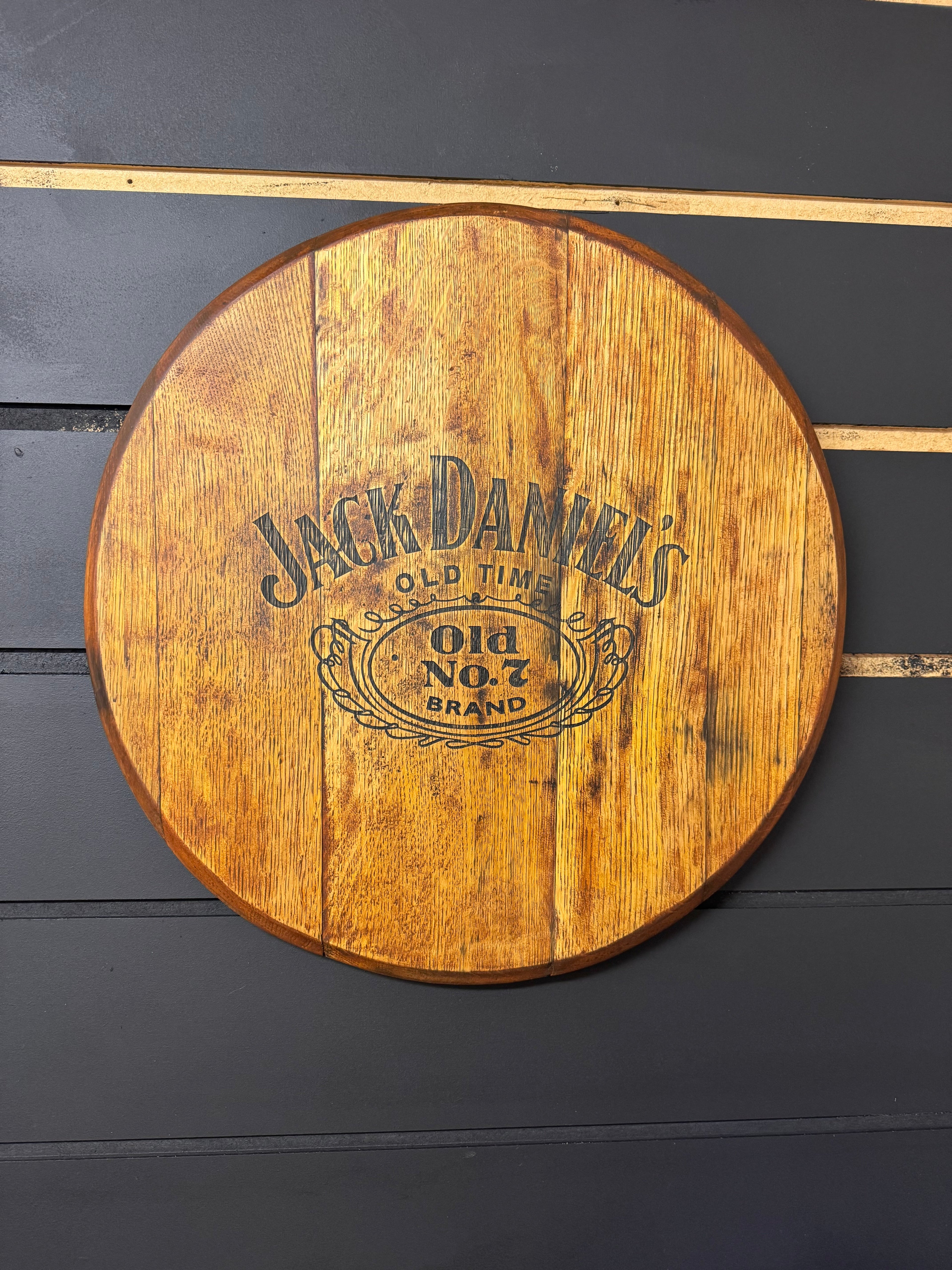 Oak Whiskey Barrel Lid Wall Sign